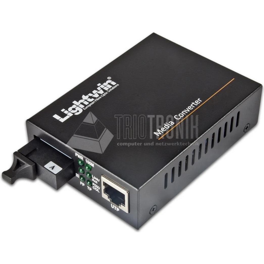 Wirewin Convertitore WDM Fast Ethernet 100Base-LX, monomodale, 20KM media converter, Accessori di rete
