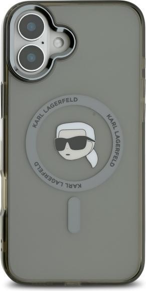 Immagine prodotto Karl Lagerfeld KLHMP16SHLSKIK Custodia rigida per iPhone 16 da 6,1" in metallo Karl Head MagSafe (Apple iPhone 16)