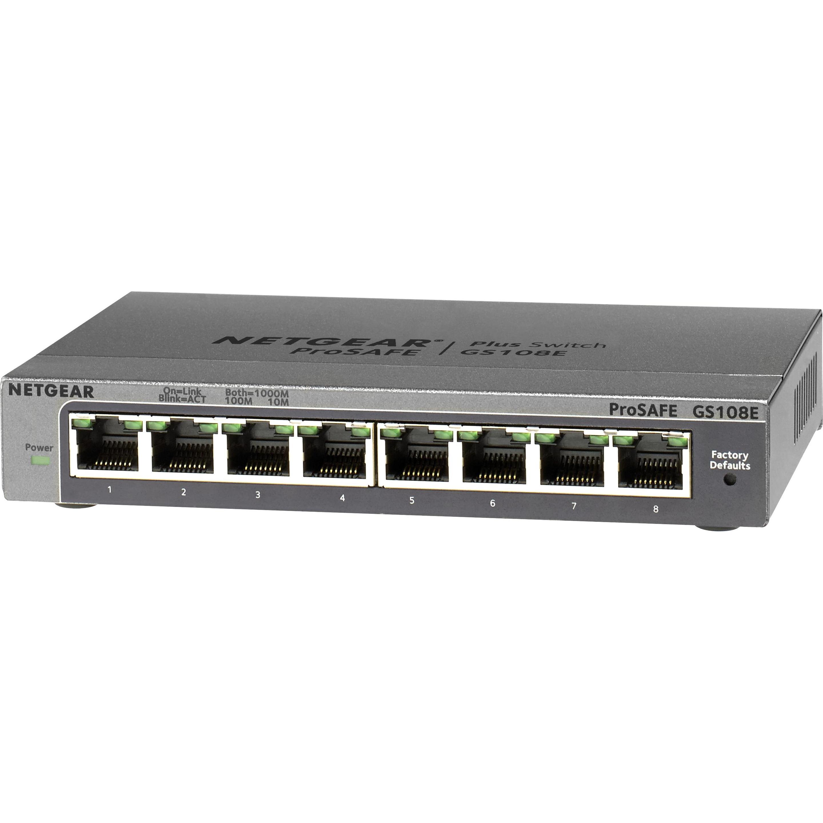 Netgear Gs108e-300pes (8 Ports), Netzwerk Switch, Grau