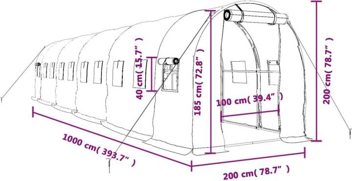 Produktbild vidaXL Gewächshaus