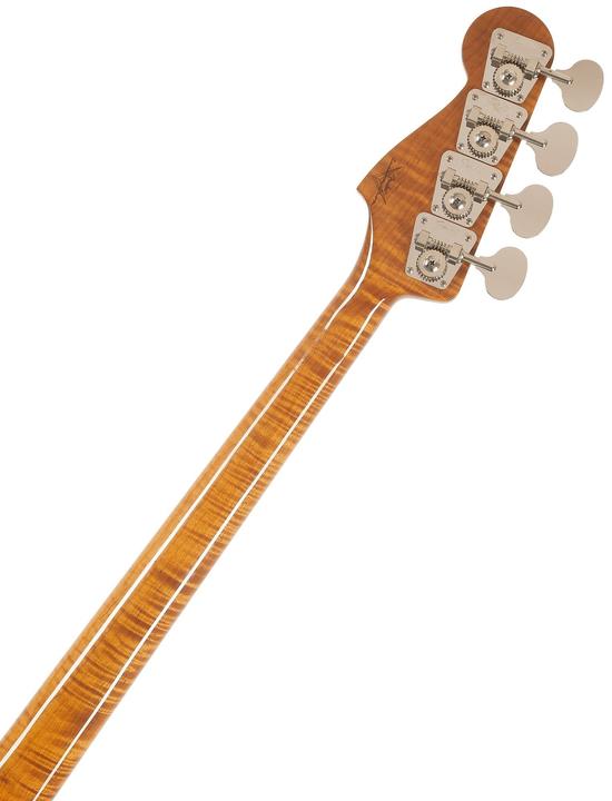 Actual product image Fender Custom Shop Artisan Maple Burl Jazz Bass, Aged Natural RW (Electric bass, Ash with maple top, Maple neck, Rosewood fingerboard)