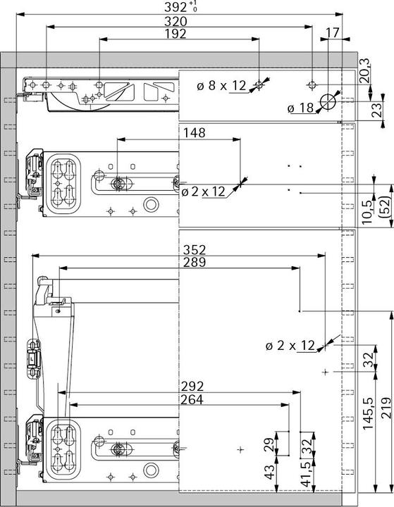 Produktbild Hettich Schreibtischcontainer-Set VAZ mit Silent System 1 HE + 2 HE + 5 HE