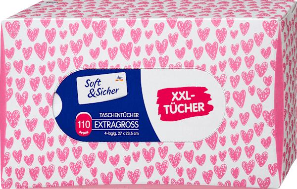 Produktbild dm Soft&Sicher Taschentücher Box mit extra grossen Taschentüchern