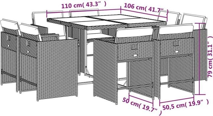Image du produit vidaXL Garten Essgruppe