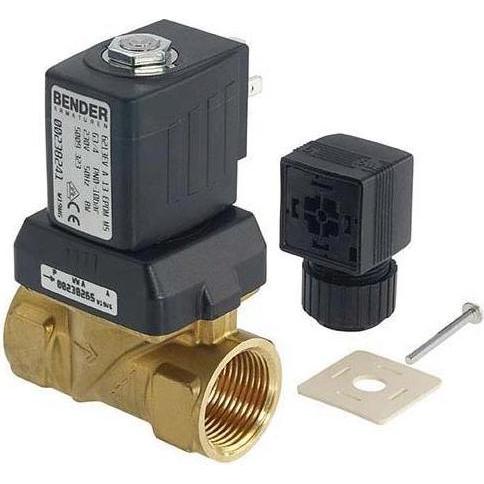 Bender, Ventil, Magnetventil 230V, Messing, stromlos geschlossen (Rp 1/2)