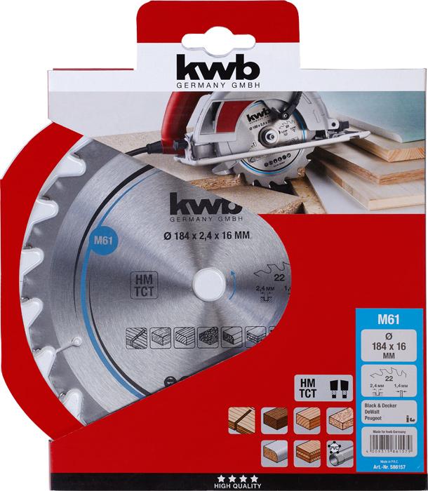 Productafbeelding kwb Cirkelzaagblad HM Medium Ø 184x16 Z22