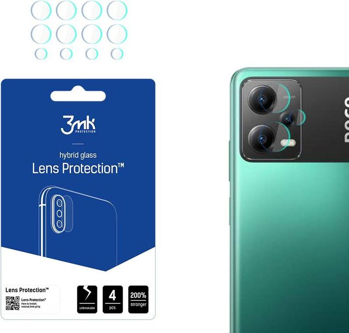 Actual product image 3MK Lens Protect Poco X5 5G Ochrona na obiektyw aparatu 4szt (1 Piece, Xiaomi Poco X5)