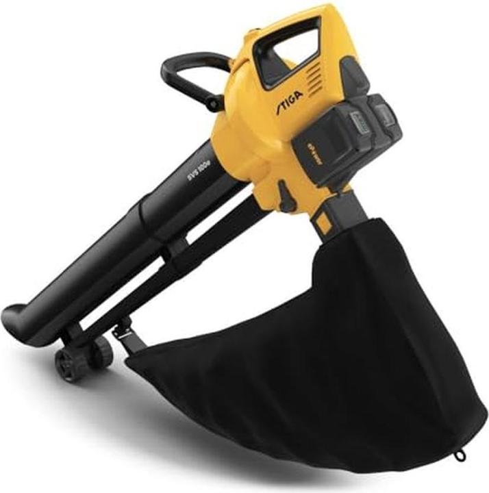 Stiga 3-in-1 Akku-Besen, Sauger und Häcksler mit 2 Akkus und Ladegerät (Akkubetrieb, Laubbläser, Laubsauger)