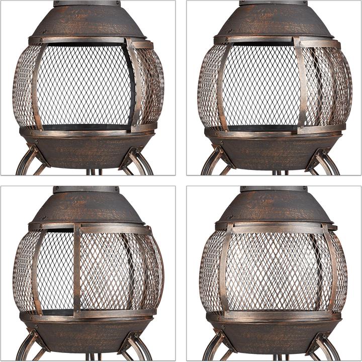 Actual product image Relaxdays Chiminea With Fire Poker