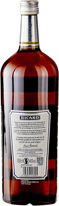 Actual product image Ricard Pastis 1,5 litre 45 % vol.