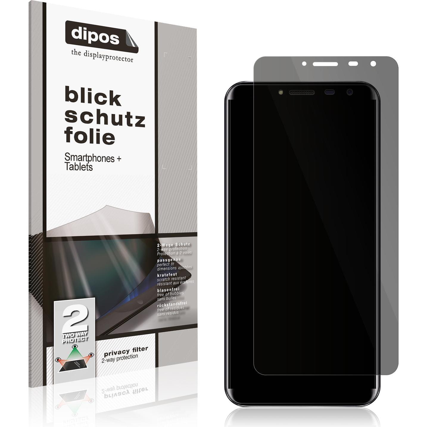 Dipos Blickschutzfolie 2-Way Anti-Shock (1 Stück, Oukitel C8), Smartphone Schutzfolie, Transparent