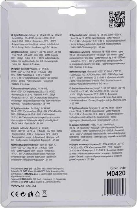 Actual product image Emos Multimeter MD-420