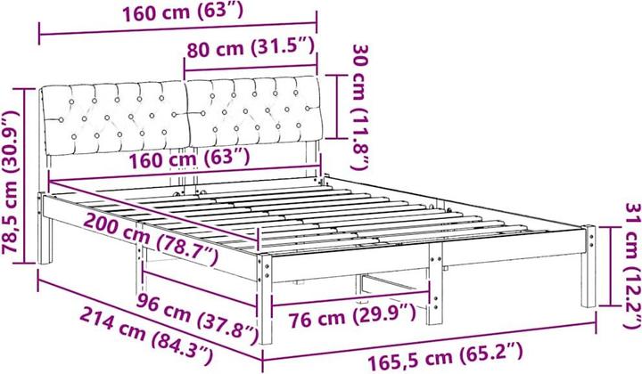 Image du produit vidaXL Plattformbettgestell