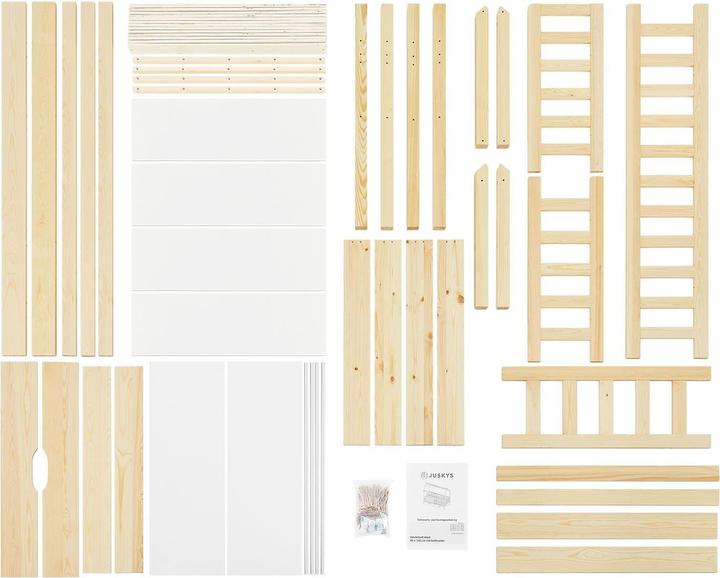 Image du produit Juskys Kinderbett 90x200cm mit Bettkasten Marli - Natur (90x200)