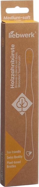 Immagine prodotto Liebwerk Spazzolino da denti in legno Ricine Leaf (Medio, 1 x)