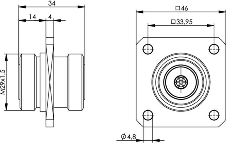Produktbild Telegärtner HF-Adapter 7-16-DIN-Buchse - 7