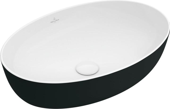 Actual product image Villeroy & Boch Countertop washbasin Artis 61 cm oval white/coal black 419861BCT8 (410 mm, 610 mm)