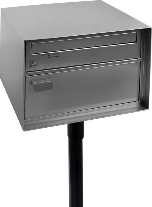 Rottner BoÃ®te aux lettres pour colis Edelweiss Argent Set avec support et adaptateur inclus