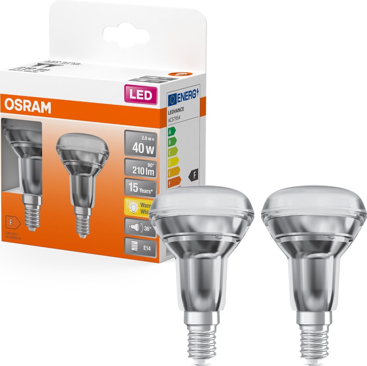 Actual product image Osram Reflector lamps (E14, 2.60 W, 210 lm, 2 x, F)