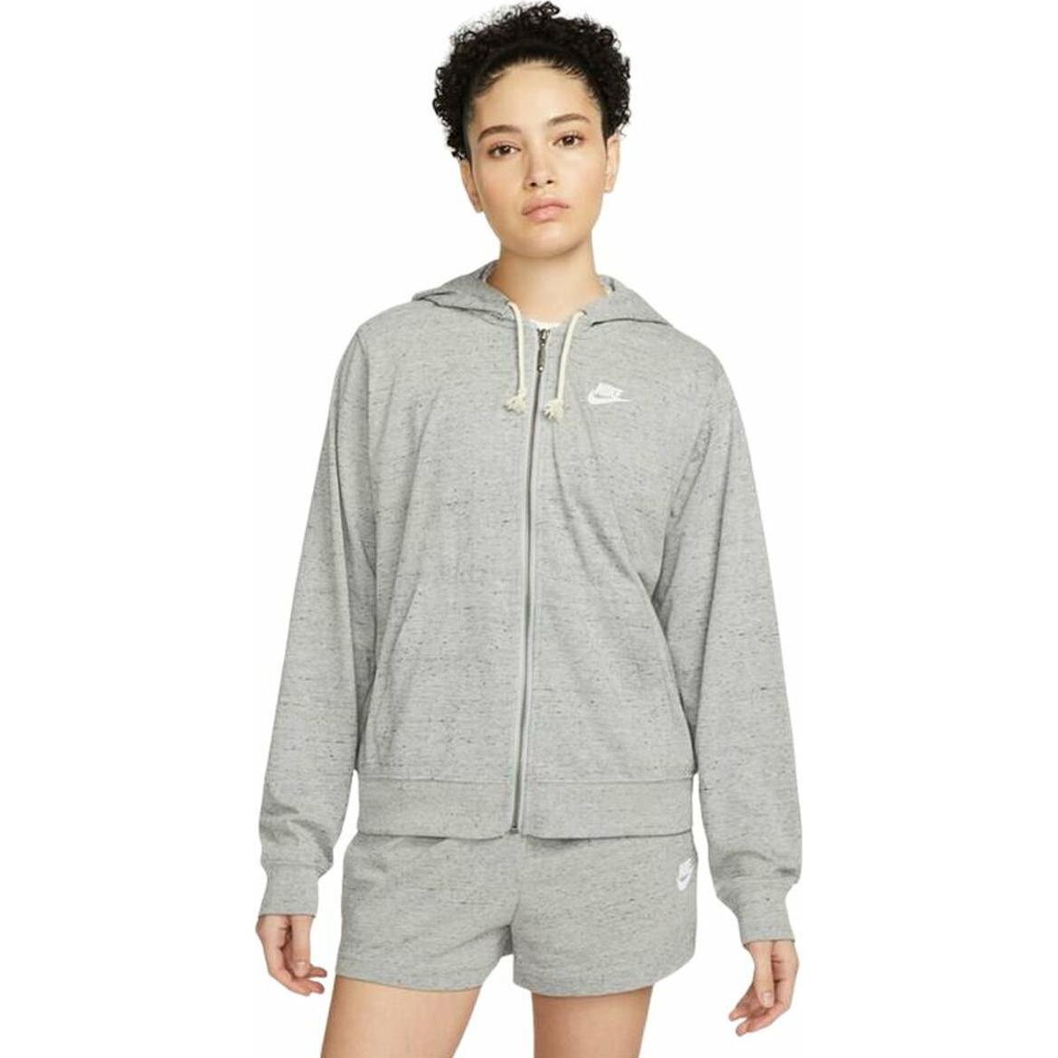 Nike, Damen, Pullover, Sportswear Gym Vintage Wo Dk Grey Heather/White L, Grau, (L)