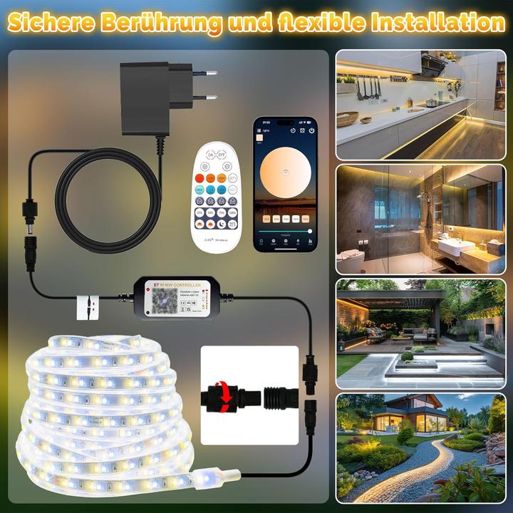 Image du produit Lumina Swiss 30m Set SmartLED Weiss Outdoor IP67 (Blanc froid, Blanc neutre, Blanc chaud, 3000 cm, Extérieur)
