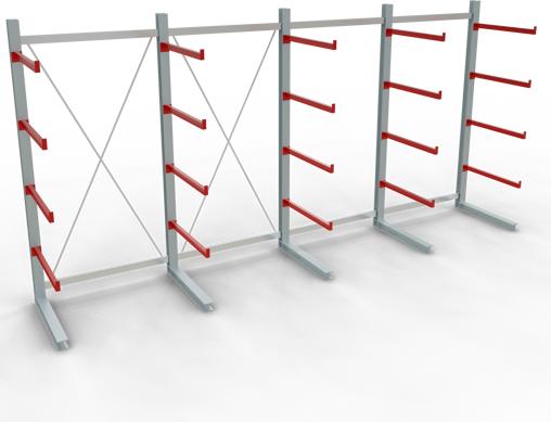Actual product image Schulte Lagertechnik K 6000 cantilever basic rack 5 uprights - 1-sided