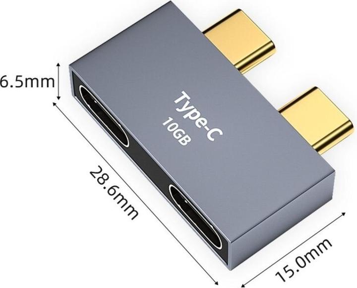 Immagine prodotto PowerGuard Adattatore da doppio USB-C a doppio spazio USB-C 3.1 per Apple MacBook
