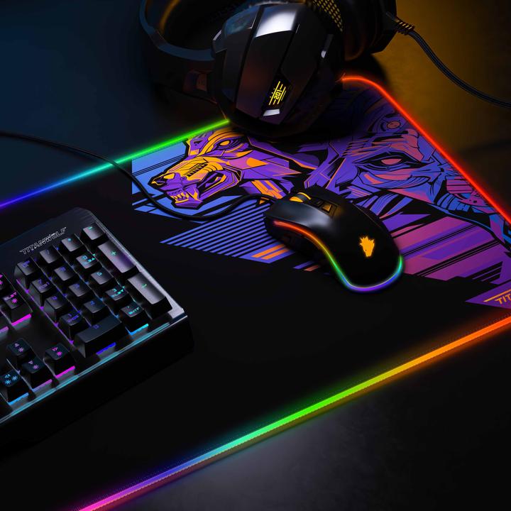 Actual product image Titanwolf Gaming Mouse Pad, RGB Mouse Pad XL, 800 x 300 mm, improves precision & speed
