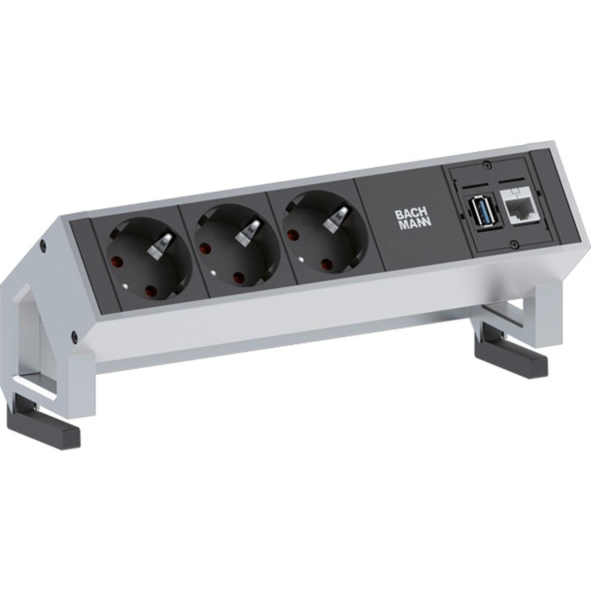 Bachmann, Steckdosenleiste, Desk 2 (5 x, USB-A, RJ45, 0.20 m)