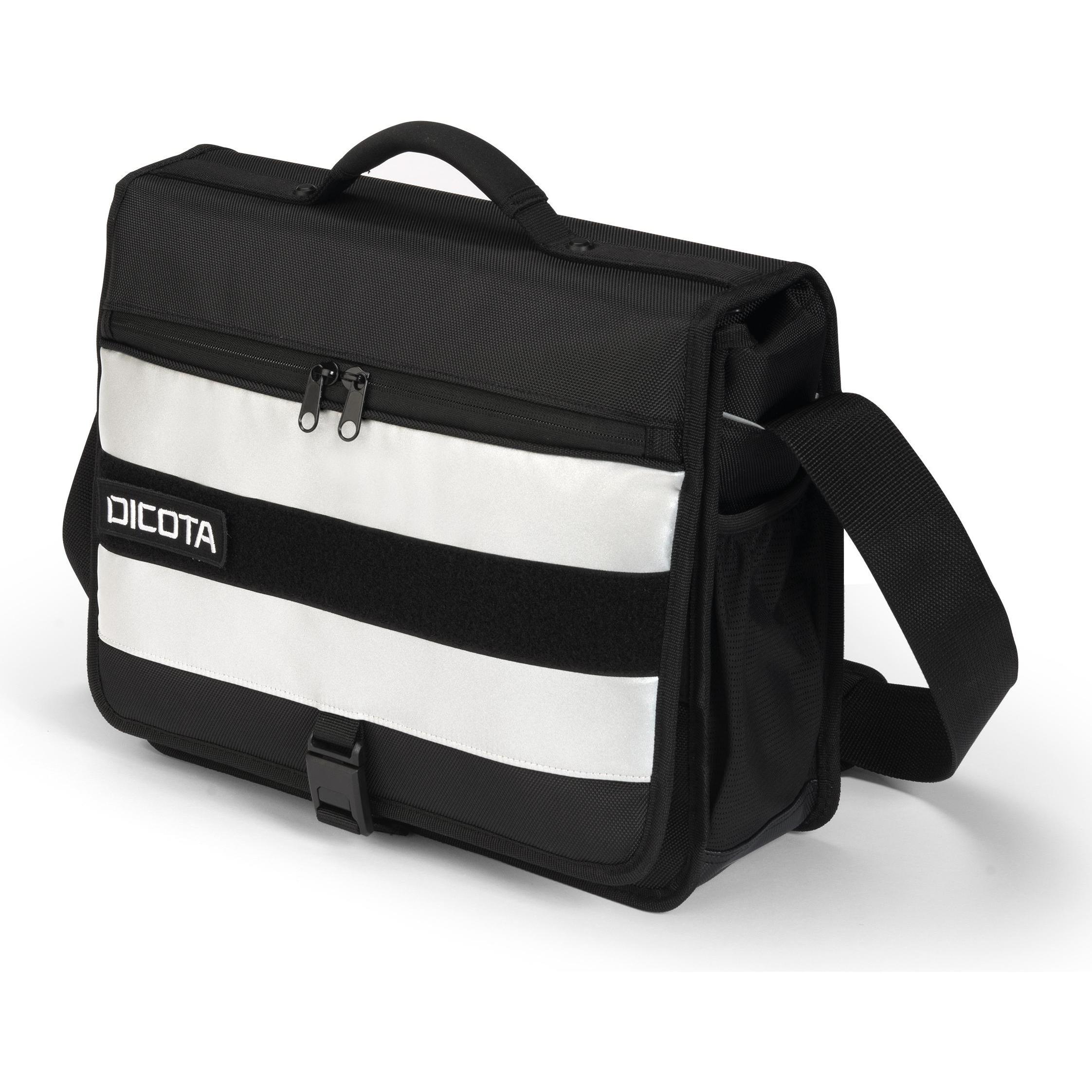 Dicota Messenger REFLECTIVE black (15.60"), Notebooktasche, Schwarz