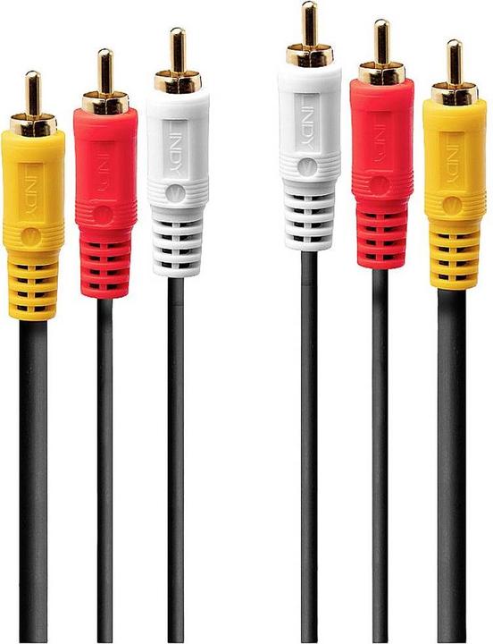 Produktbild Lindy 3 x RCA - 3 x RCA vergoldeten (2 m, Cinch)