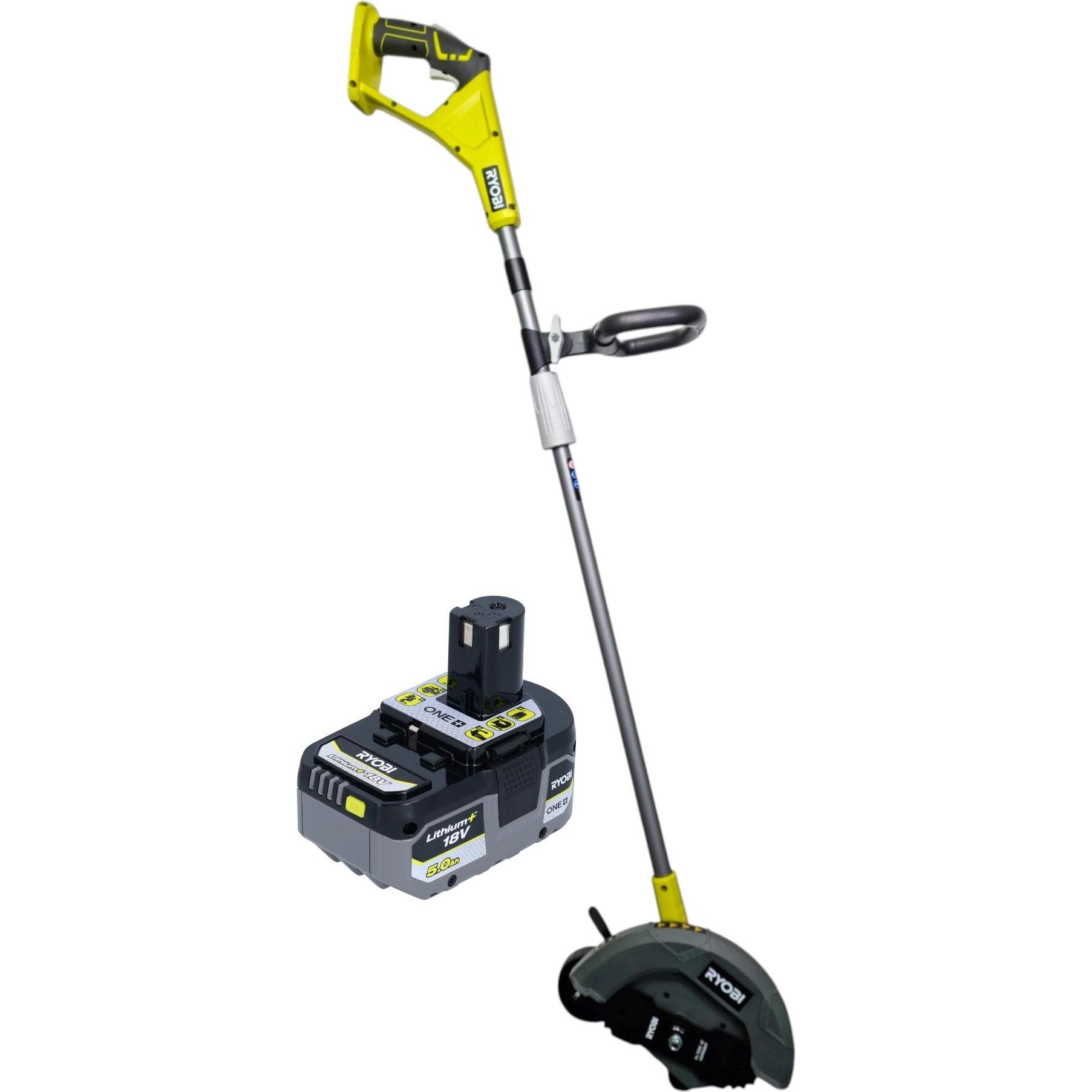 Ryobi, Decespugliatore, RY18EGA-0 Akku Rasenkantenschneider 18 V 38 mm + 1x Akku 5,0 Ah - ohne Ladegerät (Lama per taglio metalli)