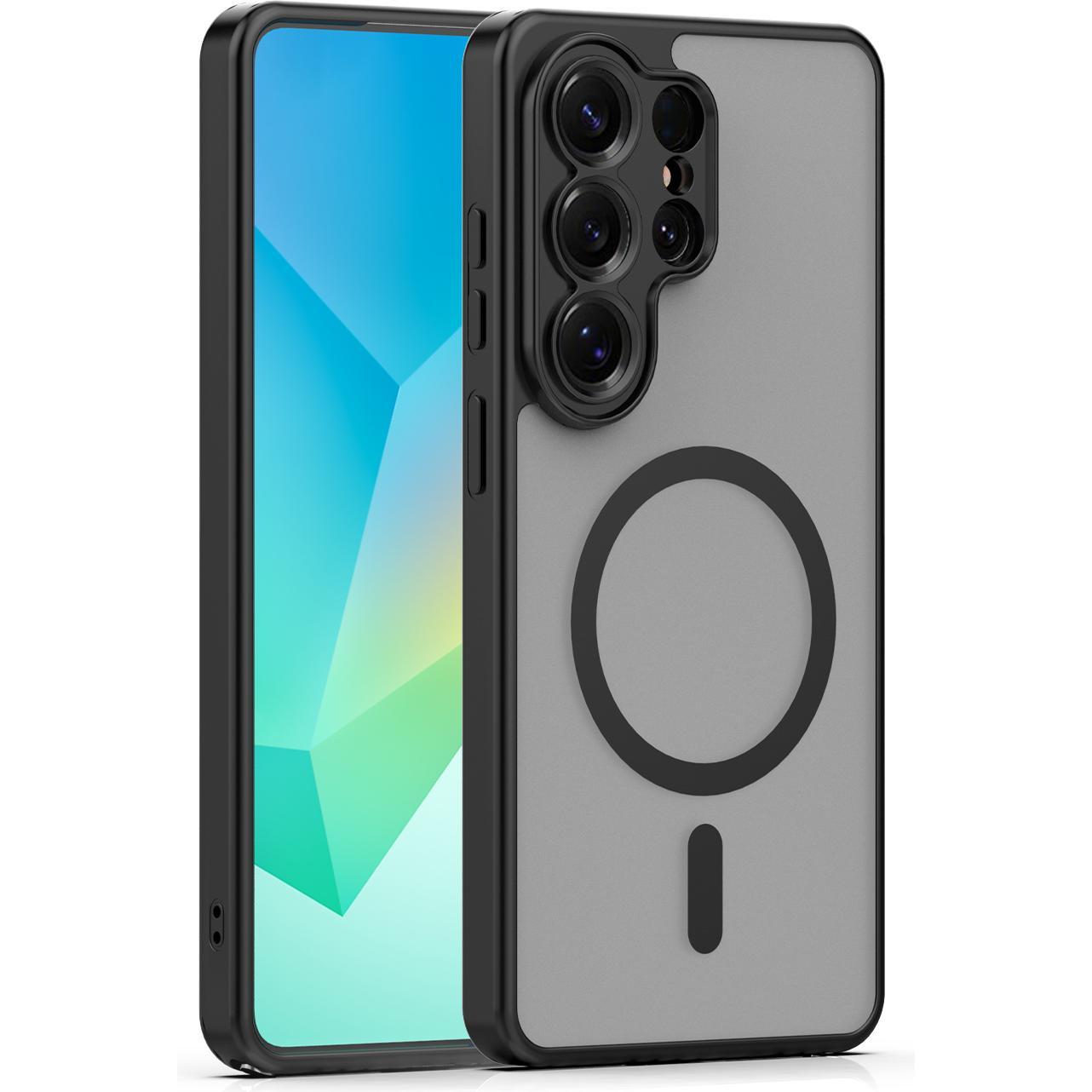 OEM Mag Matt case for Samsung S25 Ultra black (Samsung Galaxy S25 Ultra), Cover smartphone, Nero