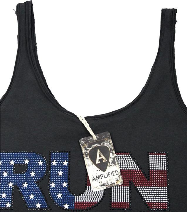 Actual product image Amplified Round Mctanktop With Usaflag Design And Gemstones (S)