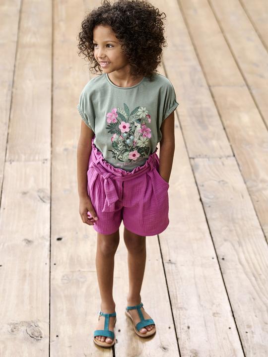 Actual product image Vertbaudet Mädchen Musselin-Shorts mit Gürtel (104)