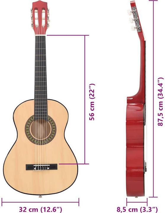 Actual product image vidaXL Gervin (Classical guitar, Nylon, Lime wood, Duroplastic plastics)