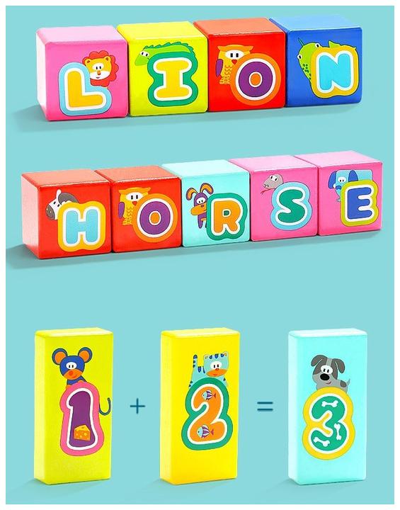 Actual product image Brimarex Wooden blocks Alphabet, numbers 80 TOP BRIGHT