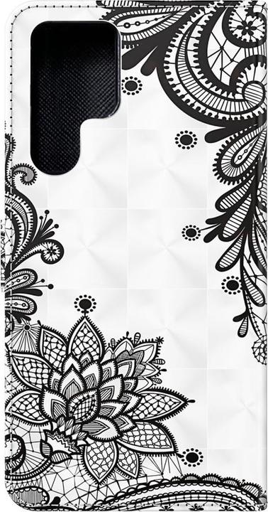 Produktbild Cover-Discount Galaxy S22 Ultra - Etui Glitzer Effekt Blumen schwarz (Samsung Galaxy S22 Ultra)