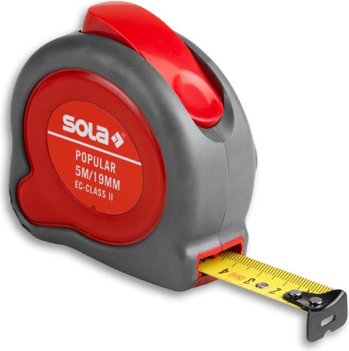 Actual product image Sola Messwerkzeuge Tape measure - POPULAR - 3m / 13mm - Professional roller tape measure with belt clip - steel tape (3 m)