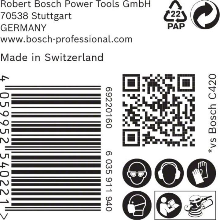 Produktbild Bosch Professional Zubehör EXPERT M480 Schleifnetz für Exzenterschleifer, 125 mm, G 180, 50 Stück (180 Grad)