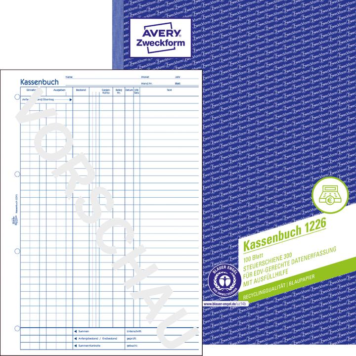 Produktbild Avery RecyclingÂ Kassenbuch (100 x)