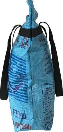Immagine prodotto Bekos Upcycling - Borsa della spesa grande realizzata con sacchetti di cibo per pesci riciclati, blu