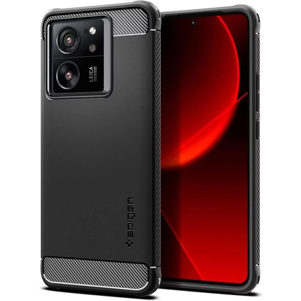 Spigen Rugged Armor Xiaomi 13T/13T Pro czarny/black matte ACS07502 (Xiaomi 13T Pro, Xiaomi 13T), Smartphone Hülle, Schwa...