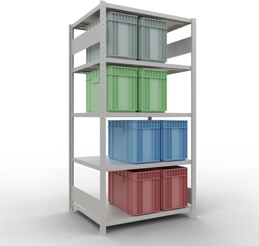 Actual product image Schulte Lagertechnik MULTIplus250 boltless basic shelving system with length ledgers