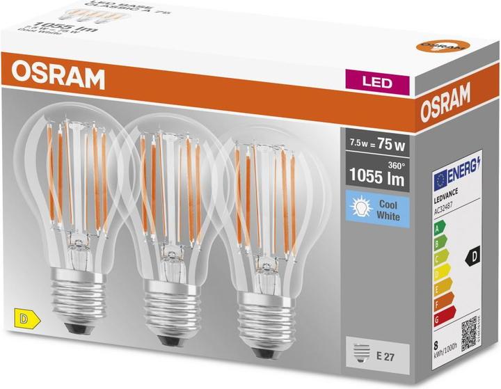 Immagine prodotto Osram Led Base Classic A (E27, 7.50 W, 1055 lm, 3 x, D)