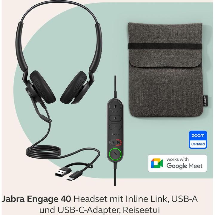 Image du produit Jabra Engage 40 Inline Link USB (USB-C, Cisco, Les équipes Microsoft, Réunion Google, Unify, Zoom)