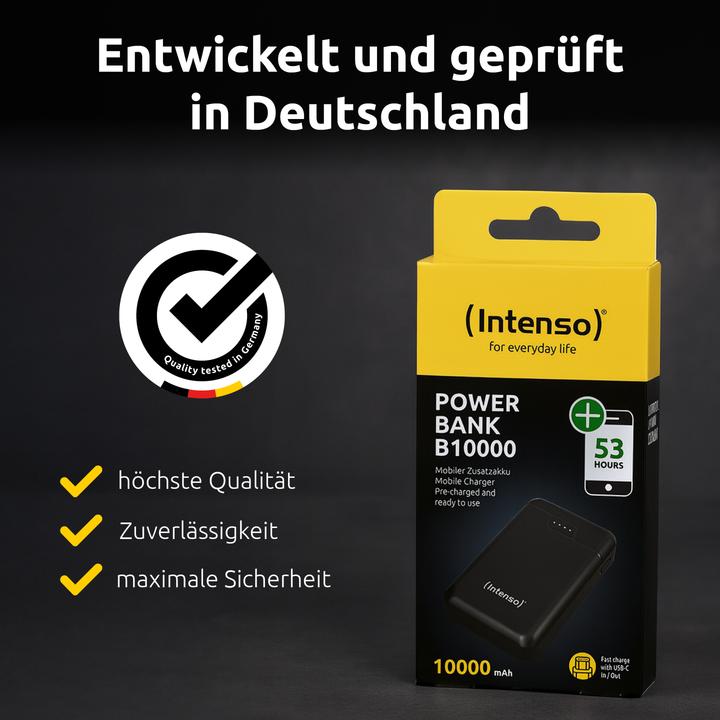 Actual product image Intenso Powerbank B10000 10000mAh schwarz (10000 mAh, 12 W, 12 Wh)