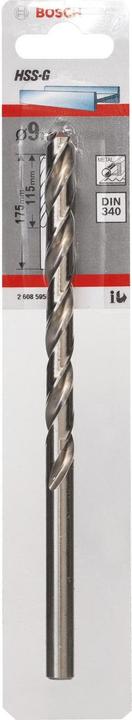 Produktbild Bosch Professional Zubehör Metallbohrer HSS-G, DIN 340, 9 x 115 x 175 mm, 1er-Pack (9 mm)