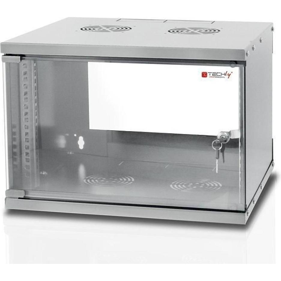 Thumbnail - Techly I-CASE EL-1006G45 Rack 6U Wandmontiertes Regal (6 HE, 19 Zoll Rack), Serverschrank, Grau