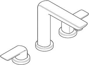 Actual product image Kludi Three-hole basin mixer AMEO DN 15 with lever handle chr